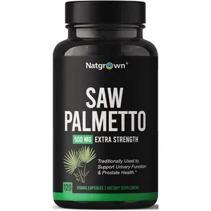Natgrown Saw Palmetto for Men 500mg – Prostate Health Supplement with DHT Blocker for Hair Loss & Urinary Flow – 120 Vegan Capsules – Non-GMO, Gluten-Free