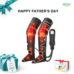 ALLJOY Leg Massager for Circulation & Pain Relief, FSA/HSA Eligible, Leg Compression Massager with Heat, 2 Heat Levels, 5 Modes, 4 Intensities, Extra 4 Extenders, Ideal Gifts for Men, Women Knee Pain Tool Black Adjustable, Perfect Gift For Men And Women