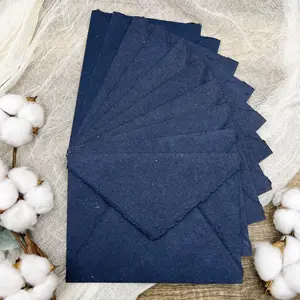 Indigo Handmade Cotton Envelopes (Set of 10)