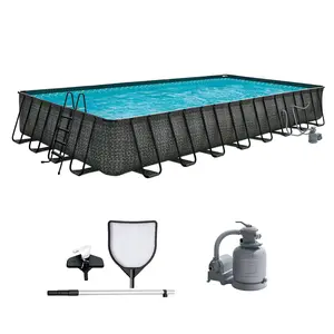 Funsicle 32' x 16' x 52" Oasis Rectangle Outdoor Above Ground Swimming Pool