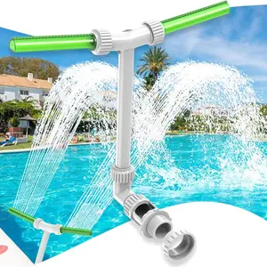 Swimming Pool Waterfall Fountain Spray Accessory, 2 Fountain Head Sprinklers, Water Fun Pool Aerator Backyard Outdoor Patio Decor for Above Ground Indoor Outdoor Pools