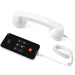 Vintage Style Type-C Call Receiver Portable Wired Handset High Sound Quality Mobile Phone Companion for Travel Office Home Use