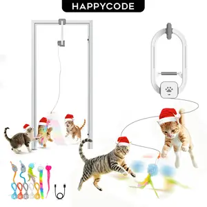 HAPPYCODE Electric Cat Teaser, Rechargeable Door Hanging Interactive Cat Toy - indoor，2 motion modes,pet supplies, cat gifts, #Summervibes,#petlovers,cat toys interactive,cat toys for indoor cats.suitable for all cats