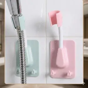 Adjustable Height Shower Holder with Strong Suction Cup - Universal Handheld Shower Head Mount, No Drill Bathroom Wall Organizer, Removable Sprayer Bracket, No Installation Required, Showerhead Holder