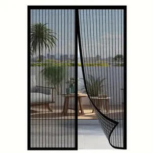 Easy Install Screen Door with Magnets 60 Second Setup Tear Resistant Fiberglass Mesh Keep Insects Out Allergens Away Kid Friendly Home Upgrade garage  privacy  screen Magnetic Mosquito Net Screen Door custom  gate Breathable Curtain