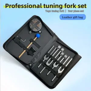 Four-Piece Tuning Fork Set with Blue Storage Bag, Aluminum Frequency Relaxation Devices, Ideal for Yoga and Meditation, Portable