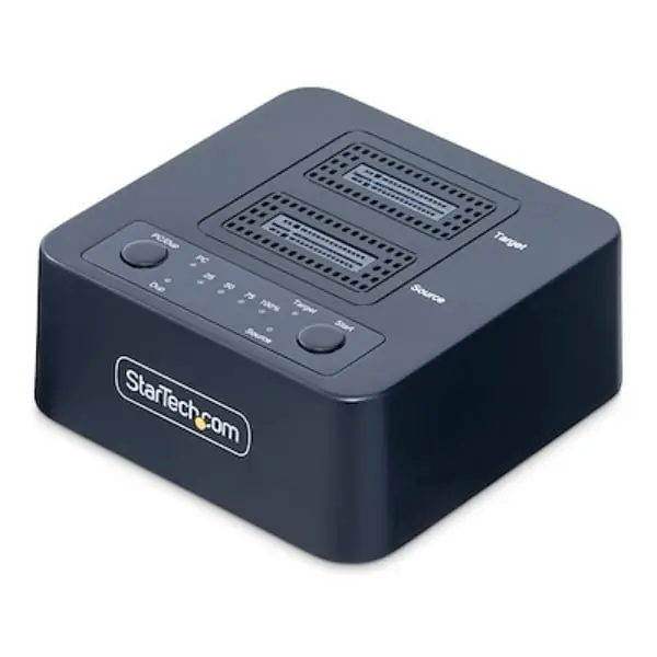 Startech M2HDDDUPLICTRN1 Dual Bay Hard Disk Duplicator - USB 3.2 20Gbps Standalone Solution for Fast Clone, Cloning M.2 NVMe Drives (PCIe, M-Key, NGFF), M.2 NVMe SSDs & Hard Disk Dock Station Enclosure, Plastic, 1 - 60 Mm Fan, 1.7 In Height