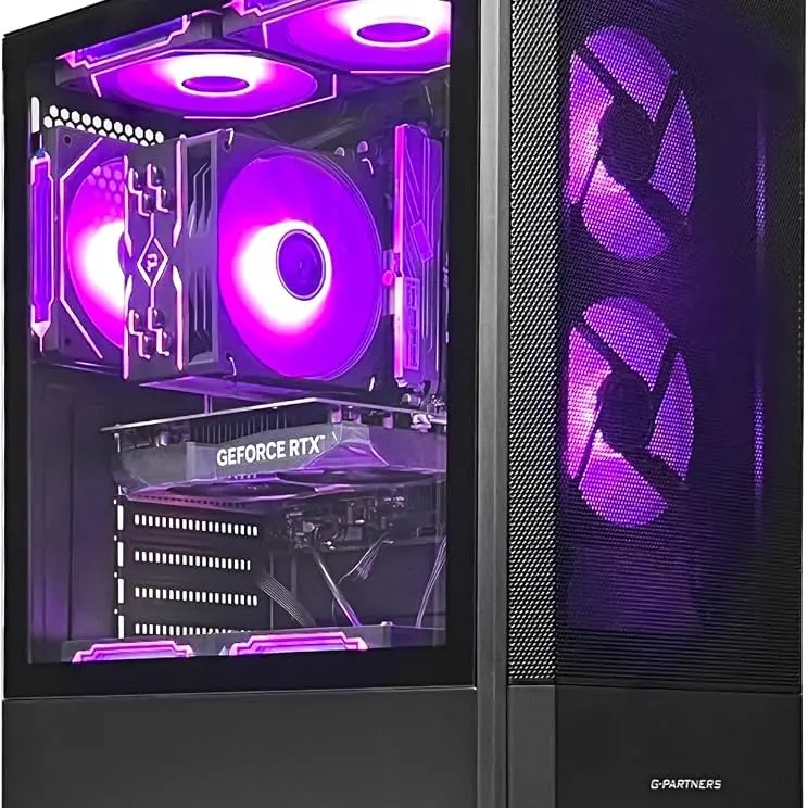Gaming Tower Desktop PC - AMD Ryzen 5 5500, GeForce RTX 3050 6GB, 16GB DDR4 3200MHz RAM, 1TB NVMe SSD, ARGB Air Cooling, Wi-Fi - for Gaming, Streaming