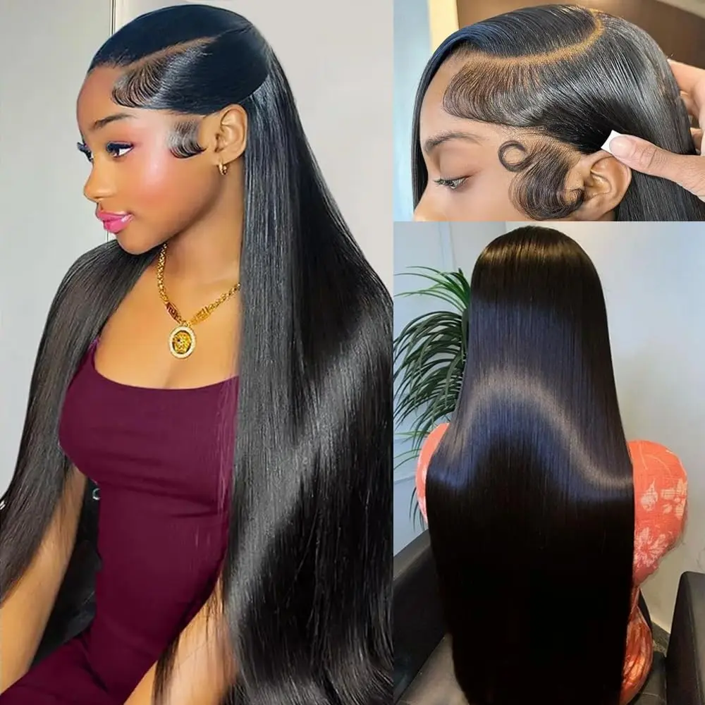 Wavymy 28/30/32 Inches 13x6 lace Frontal Wigs Human Hair Wear Go Glueless Straight Lace front human hair For Women Medium Size Cap Pre-cut Lace & Pre-plcked Transparent Lace Wigs 180% Density #TikTokShopBlackFriday #TikTokShopCyberMonday