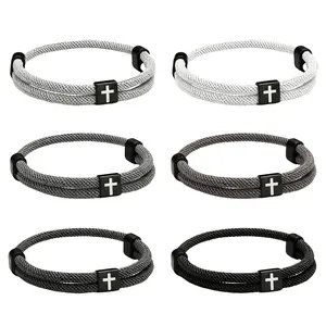 Braided Cross-Knot Bracelet for Men, Fully Adjustable Rope Bracelet, Comfortable Daily Wear, Ideal Gift for Him