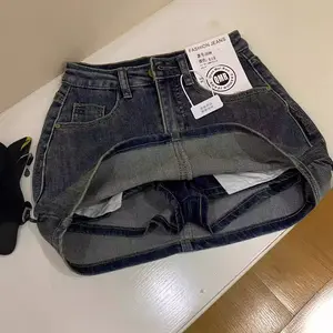 Retro Do the Old Cowboy Short Skirt Women's Small Summer High Waist plus Size Loose Versatile Anti-Exposure Skirt Womenswear Bottom conservative goth outfit latina mini micro skirt brenay small skirts