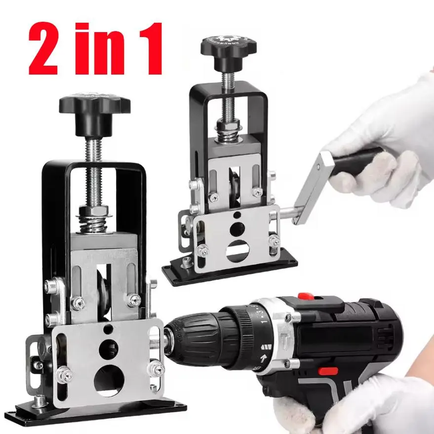 Portable Manual Wire Stripper Tool 1-25mm, 2 in 1 Hand Crank & Drill Powered, Industrial Grade for Scrap Copper Recycling