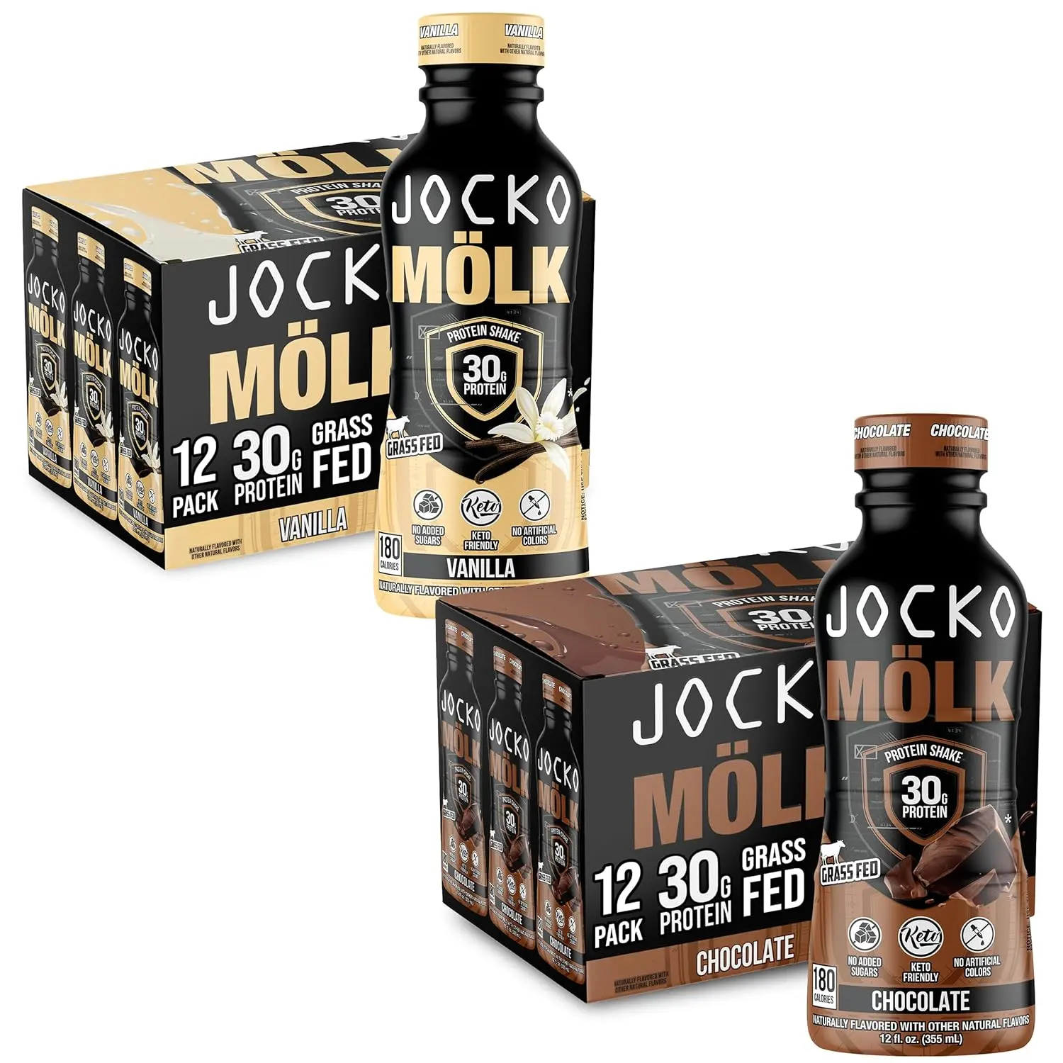 Jocko Mölk Grass-Fed Protein Shakes 30g of Protein - Multipacks Jocko Mölk Grass-Fed Protein Shakes 30g of Protein - Multipacks