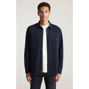 DOUBLE POCKET BUTTON-UP SHIRT IN BARITONE BLUE
