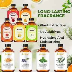 4 oz Natural Essential Oils: Eucalyptus, Lavender, Peppermint, Frankincense, Sweet Orange, Lemon, Grapefruit, Jasmine Essential Oils - Suitable for Humidifiers, Aroma Diffusers, Car Air Fresheners - Perfect Gifts for Halloween and Christmas