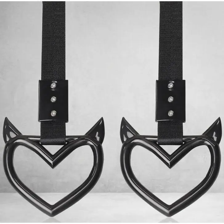 2 PCS Car Accessories Heart Handle Strap Drift Charm, Hanging Ring Exterior Keychain Decoration for Car universal holder Car Decals Car Ornament