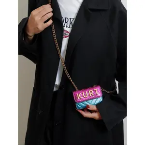 Mini Crossbody Chain Bag, Small Shoulder Bag with Magnetic Letter Flap, Elegant Chain Strap, Multi-Color Options, Casual Style, All Seasons Use