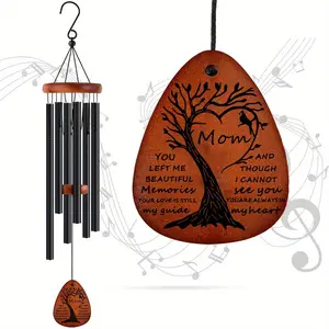 Sympathy Wind Chimes, 1 Count Memory Mom Hanging Decoration with Tree & Letter Pattern Pendant, Home Decor for Garden Patio Outdoor, Bereavement Gift for Loss Of Loved One, Windchimes