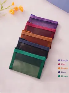 5 pcs mini Space Saving Personal Organizer, Storage Pouch, Makeup Pouch, transparent, compact, easy to carry, suitable for lipstick storage, suitable for office/home use, Makeup Bags