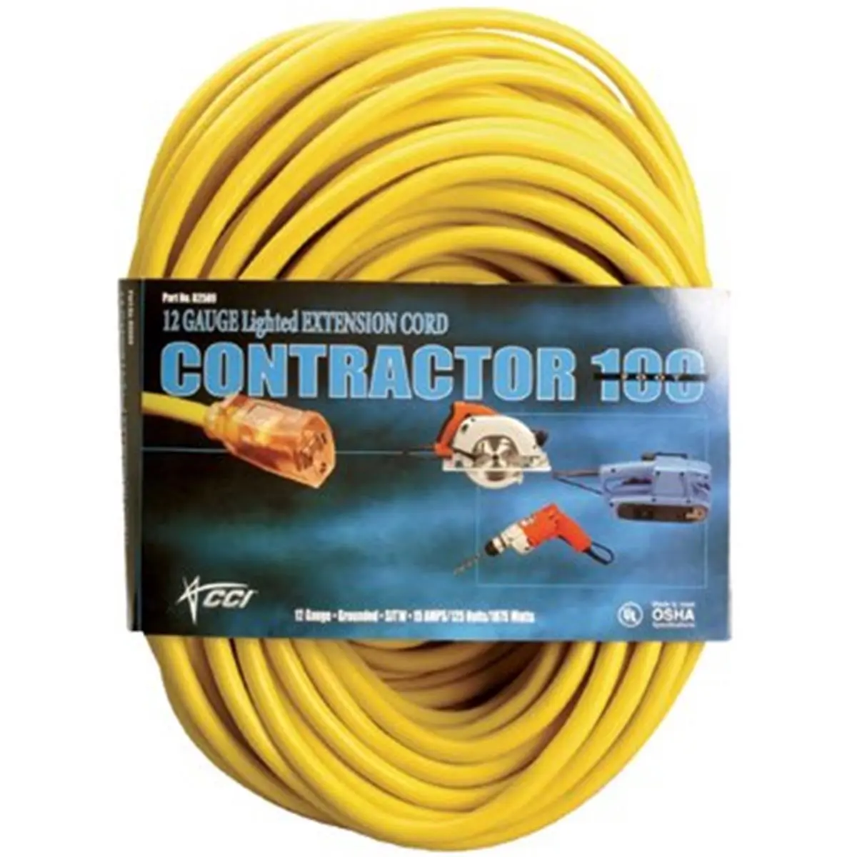 Coleman Cable Outdoor Weather-Resistant SJTW-A SJTW Extension Cord, 100 ft 10-0, -40 F to 140 F, 125.00 VAC, Compatible with Long Extension Reels, Sjtw Cable