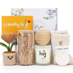 Get Well Gifts Basket for Women - Hugs & Healing Luxury Care Package for Her, Feel Better Soon Gift Baskets - Sympathy and After Surgery Recovery Gifts - Thinking of You