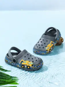 Kids Fashion Hole Shoes, Summer Shower Cool Slippers, Lightweight Comfortable, Digger Pattern, Suitable for Boys Girls Daily Casual Outdoor Sports, Water Sandals