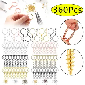 360 piece DIY keychain making set, including keychain ring, jump ring, small screw eye pin, perfect for making keychains and pendants