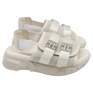 Pre-owned Givenchy Women's Givenchy Marshmallow Slingback Sandals in White Calf Leather by Rebag