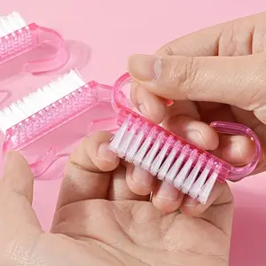 5pcs/10pcs/30pcs/50pcs Pink Crystal Nail Brushes - Professional Manicure Tools for Nail Art, Cleaning, Cleansing and Dusting Nails, Unscented, Ideal for Nail Salons and Home Use, Nail Care Essentials | Crystal Brushes | Durable Brushes, Nail Brushes