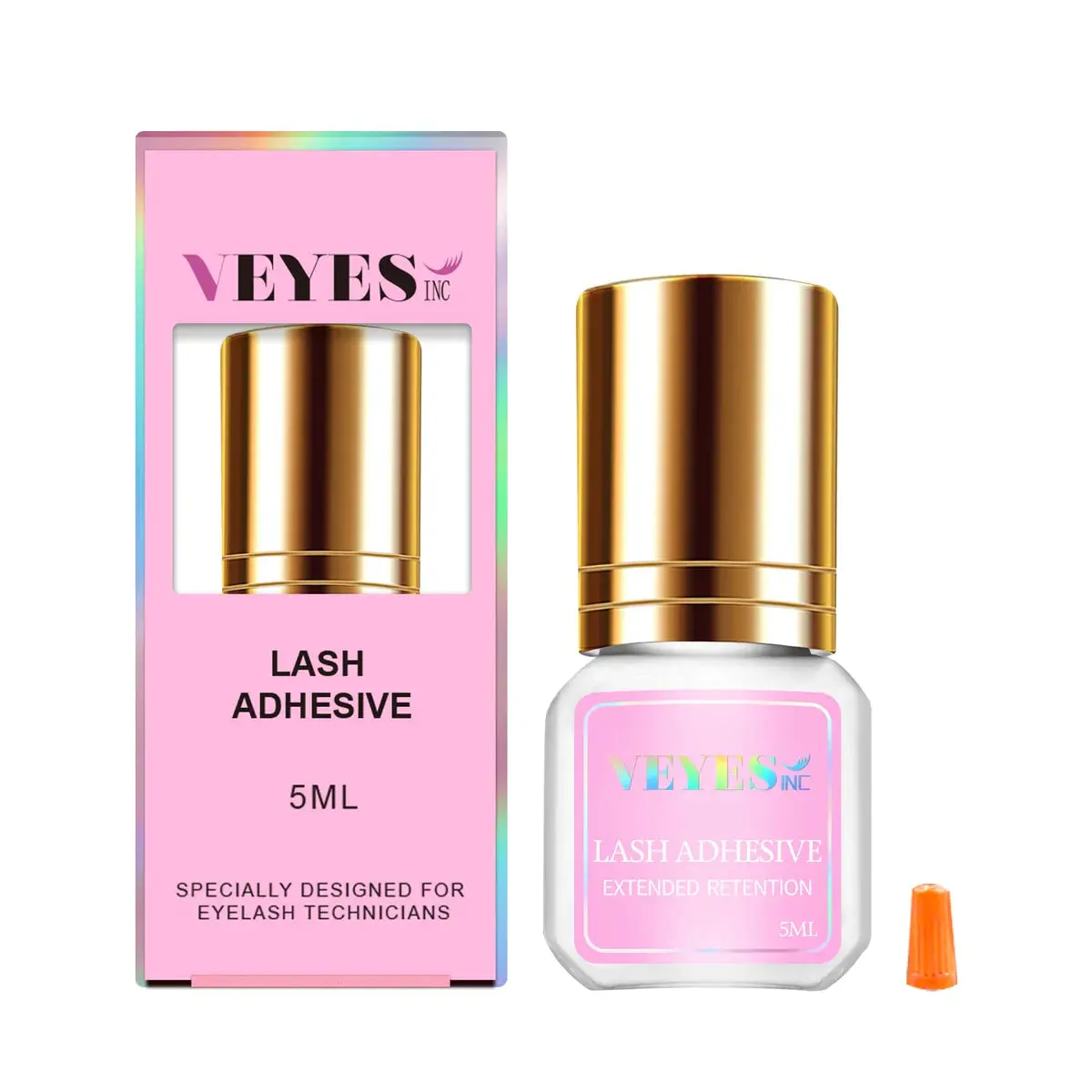 VEYES Extended Retention Lash Glue for Professional Eyelash Extensions, 6-8 Week Long Lasting Hold, Fast Dry & Humidity Resistant Adhesive with Ethyl Cyanoacrylate, 5ml, Eyelashes Extensions, Makeup
