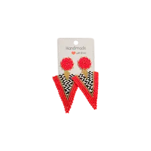 Inti Mullos Earrings - Triangule Shape - Seed Beads - Beads - Chaquiras / Ethnic - Exclusive Earrings / Handmade Earrings in Ecuador By Marifer