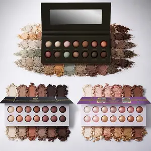 14 Color Baking Ice Cream Cosmetic Eyeshadow Palette Set, Warm Neutral Shades, Matte and Shimmer Textures with Mirror, Perfect for Daily Party & Glam Makeup