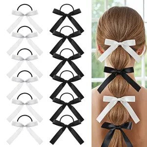 "Viral 12PC Silky Satin Hair Bows Set  | Elegant Ribbon Bowknot Ponytail Holders  | Coquette Aesthetic Hair Accessories for Women & Girls | Baaz Prime Beauty Must-Have"
