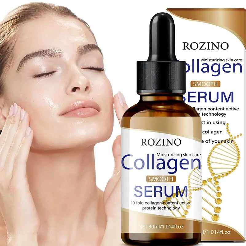 The anti-aging party must join! ROZINO collagen essence, 30ml contains 10 times collagen, active protein repair, and reshape elastic and moisturizing skin, Firming Moisturizing Facial Serum, Collagen Moisture Serum