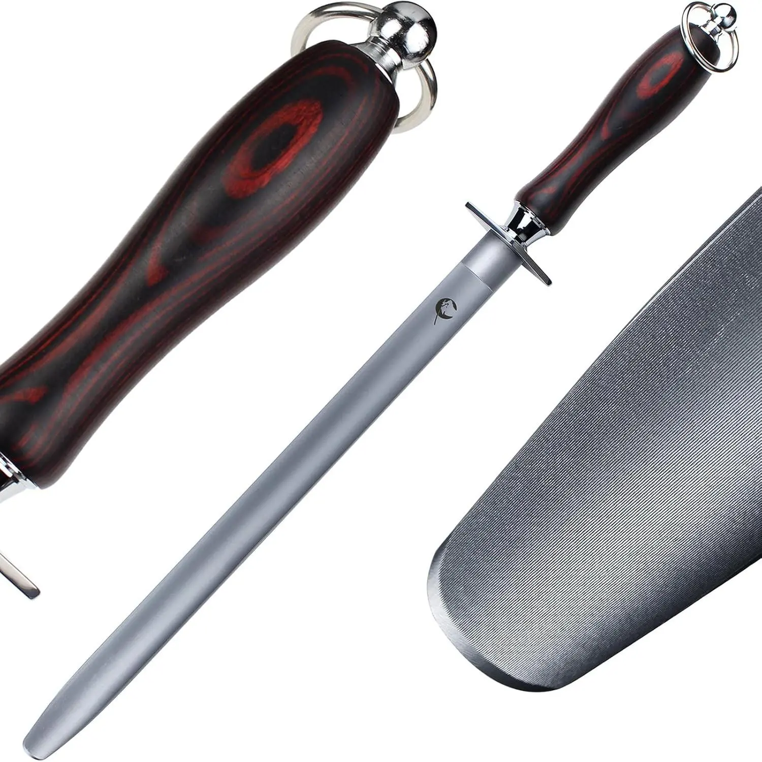 High Hardness Honing Steel 12 Inches Flat  Sharpener Steel Sharpening Rod for Kitchen  Carbon Steel Honing Rod