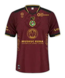 Mushuc Runa 2024 Home Kit – Claret-Black Graphic Jersey - Ecuadorian Serie A,soccer jersey,football jersey authentic, sports shirt, jersey vintage, special edition, match jersey, training wear.