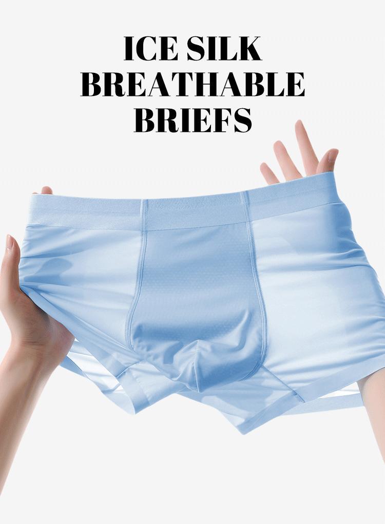 4-Pack Men's Ice Silk Boxer Briefs – Ultra Thin Cooling Breathable Underwear, Soft Stretch Comfortable Boxers for Everyday Wear,clothes for back to school,first day of school outfits