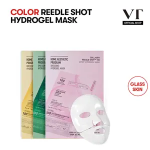[VT Official] Color Reedle Shot 100 2-Step Hydrogel Mask 4EA for Every Skin Concerns, 3 hour Korean Hydrogel Mask, Plumping & Pore Care, Korean Glass Skin, Retinol & Centella Asiatica, Transparent Mask, Reedle Shot Mask Collagen Mask Sheet Collagen Hydrat