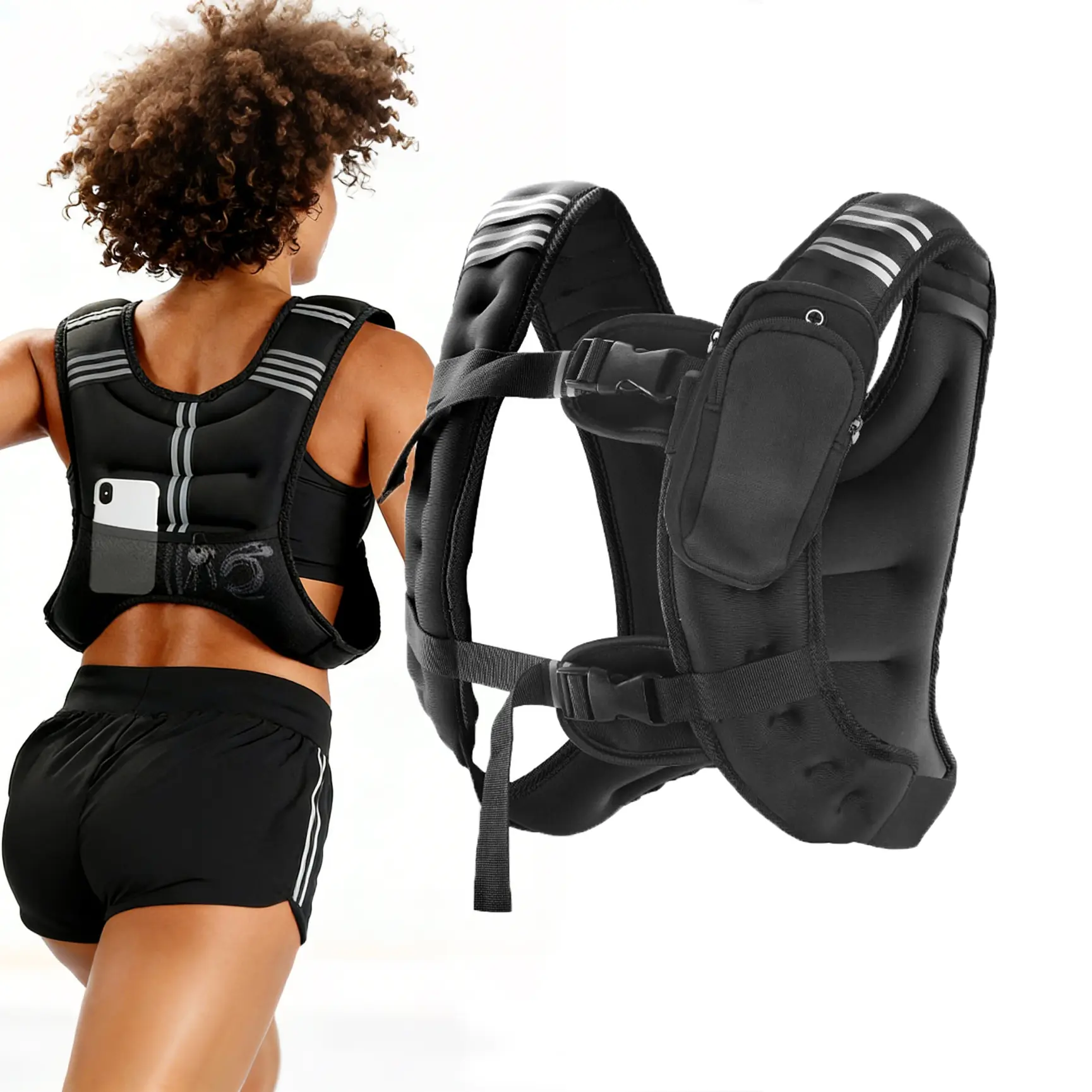 12lb Weighted Vest Fitness for Women & Men with Reflective Stripe and Adjustable Buckle, Comfortable & Durable Rucking Vest for Walking, Running & Strength Training Gift for Father's Day