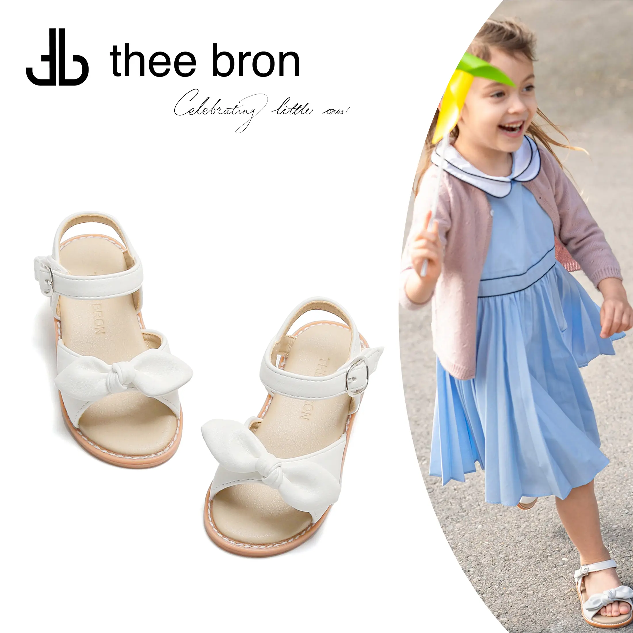 Her first "big girl" summer sandals! This pretty little girl flat sandal makes her feel like royalty at the park