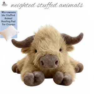 Weighted Highland Cow Stuffed Animal, Cute Cow Design, Cozy & Cuddly Soft Toy, Perfect Gift for Kids & Adults, Ideal for Relaxing Moments Birthday Gift