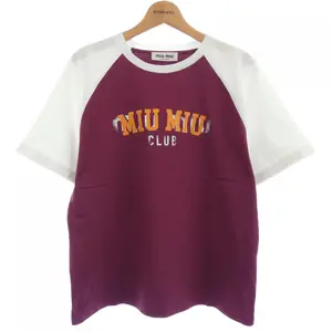 Pre-owned miu miu Cotton Small Leather Goods T Shirt