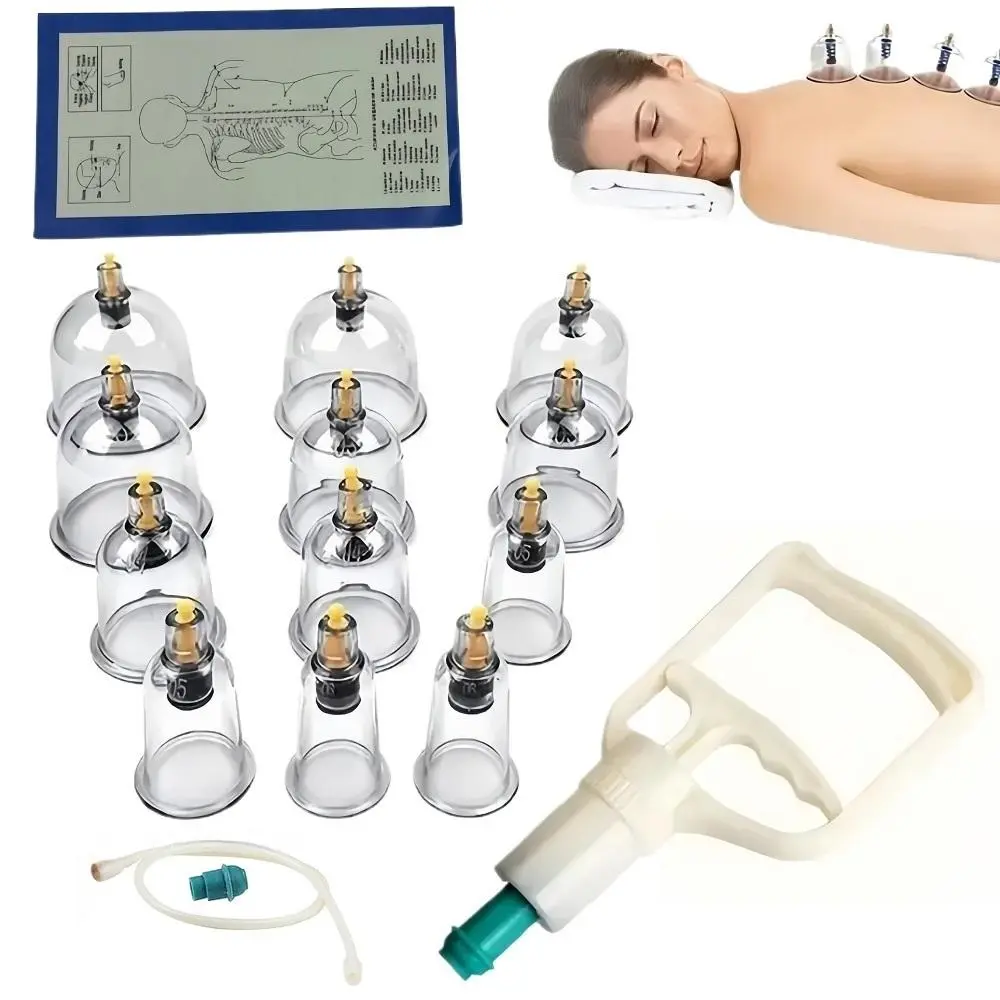 Vacuum Cupping Massage Set with Pump, Lightweight Deep Tissue Relaxation Tool Kit, Acupressure Therapy Equipment, Body Care Massager Accessories, Home Spa Equipment, Relaxation Aid, Cupping Treatment Set, Vacuum Cupping Instrument