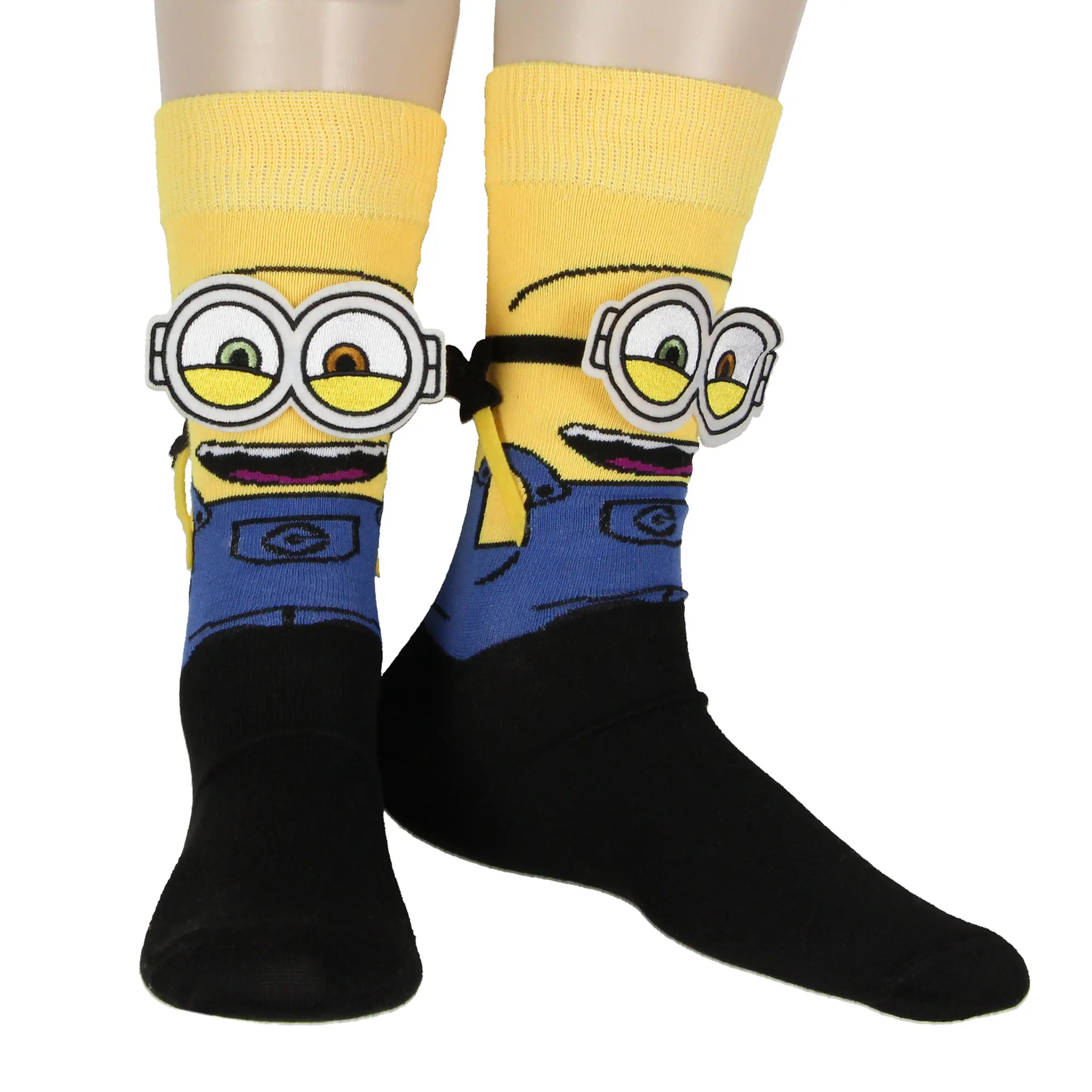 Despicable Me Minions Socks 3D Bob The Minion Character Soft And Stretchy Men's Crew Socks