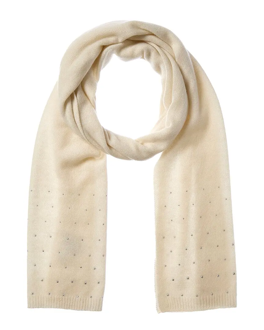 Forte Cashmere Rhinestone Border Cashmere Scarf