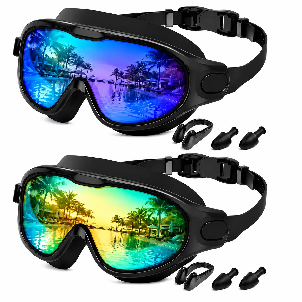 Professional Anti-Fog Swim Goggles 180 Wide View UV Protection Leak-Free outdoor Swimming Glasses Minimalist Water Sports Gear for Pool Beach Summer
