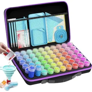 60 Slots Storage Container for Diamond Art Kits for Adults, Portable Bead Storage Boxes for Diamond Painting Accessories and Tools