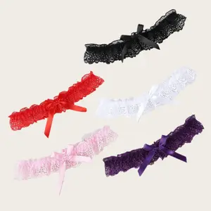 Lace Princess Style Accessories Thigh Ring, Garter BeltAccessory, Collar Set, Nylon Material, Suitable for Weddings and Boudoir Photography (5-piece set with one color each)