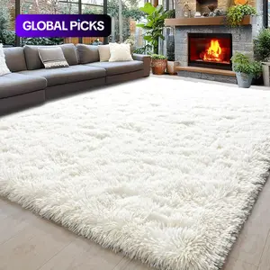 Ultra Soft Silk Wool Solid Color Flocking Carpet, Long Hair Rug, Fluffy Area Rug, Home Decor Rug, Home Decorative Rugs, Modern Indoor Rug for Living Room Coffee Table Bedroom Window Seat Home Bedside Mat Floor Pad, Shaggy Rugs #GLOBAL PICKS