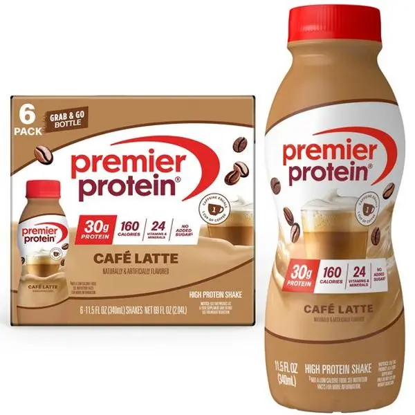 Premier Protein Café Latte Meal Replacement Shake - 30g Protein, 11.5 Fl Oz, 6 Ct